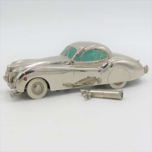 Very Rare 1950`s Prameta Kolner Automodelle mechanical Jaguar XK 120 wind-up toy car