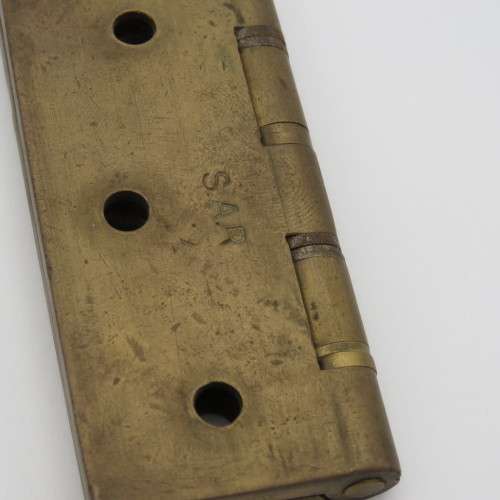 Vintage brass SA Railways door hinge - Marked SAR