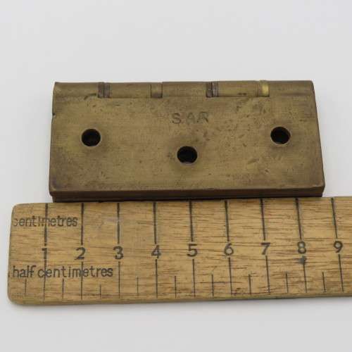 Vintage brass SA Railways door hinge - Marked SAR
