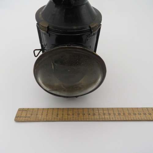 Vintage Rhodesian Railways signal lamp with original burner - glass cracked