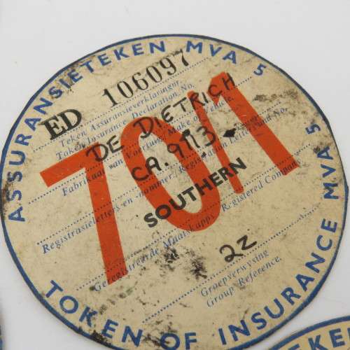 Lot of 6 vintage car license discs