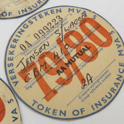 Lot of 6 vintage car license discs