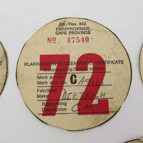 Lot of vintage car license discs 1971 to 1975