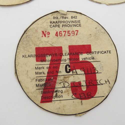 Lot of vintage car license discs 1971 to 1975