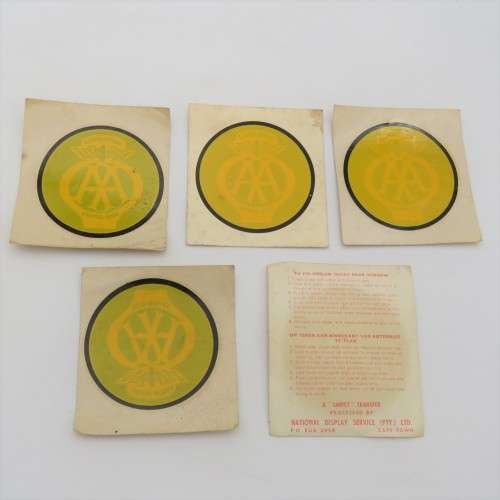 Lot of 5 vintage AA South Africa rear window stickers