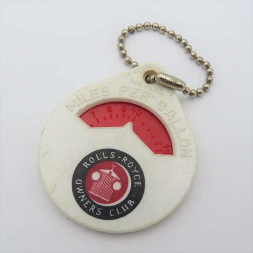 Vintage Rolls - Royce Miles per gallon key chain counter