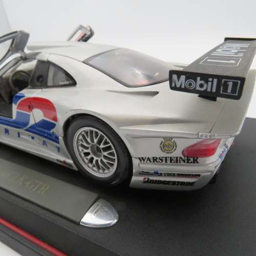 Maisto Mercedes-Benz CLK-GTR racing model car - # Schneider/Webber - mirror repaired - Scale 1/18