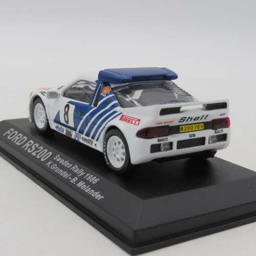 Ford RS200 die-cast rally model car - 1986 Sweden rally - Scale 1/43