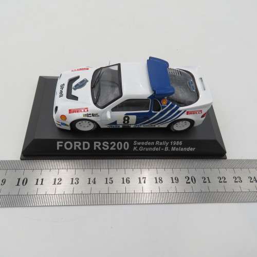 Ford RS200 die-cast rally model car - 1986 Sweden rally - Scale 1/43