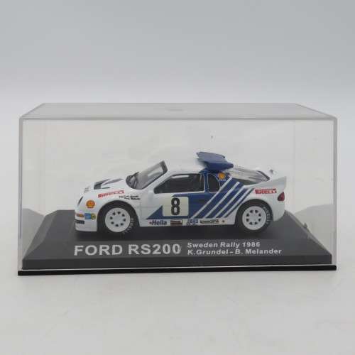Ford RS200 die-cast rally model car - 1986 Sweden rally - Scale 1/43