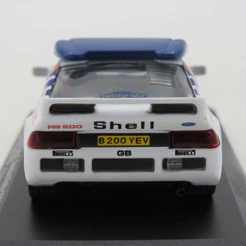 Ford RS200 die-cast rally model car - 1986 Sweden rally - Scale 1/43