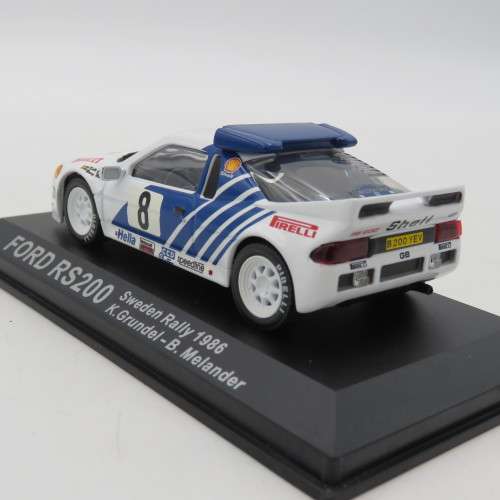 Ford RS200 die-cast rally model car - 1986 Sweden rally - Scale 1/43