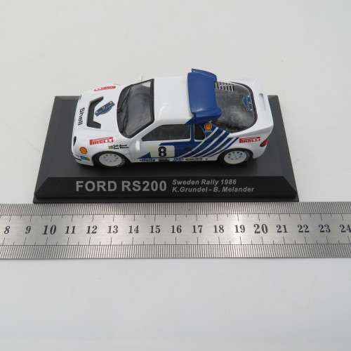 Ford RS200 die-cast rally model car - 1986 Sweden rally - Scale 1/43