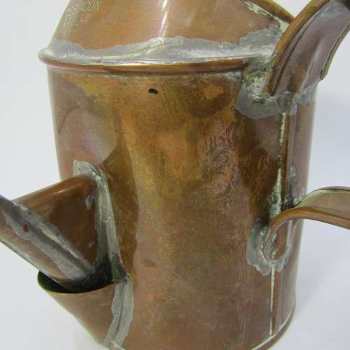 Vintage CPRS T.E. Bladon and Son 1937 copper small oil can - Canadian Pacific Railways