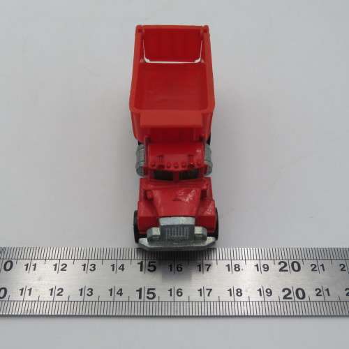 1989 Hot Wheels Peterbilt red dump truck toy car