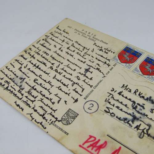 Lot of 100 vintage post cards with stamps - from all over the world