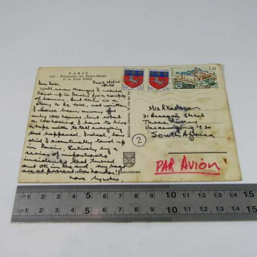 Lot of 100 vintage post cards with stamps - from all over the world