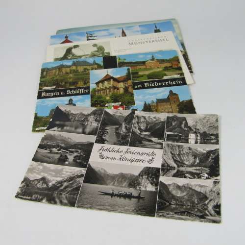 Lot of 100 vintage post cards with stamps - from all over the world