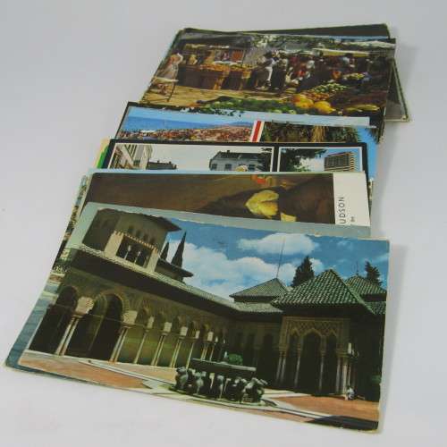 Lot of 100 vintage post cards with stamps - from all over the world