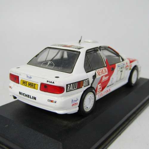Mitsubishi Lancer EVO III die-cast rally model car - rear spoiler missing - scale 1/43