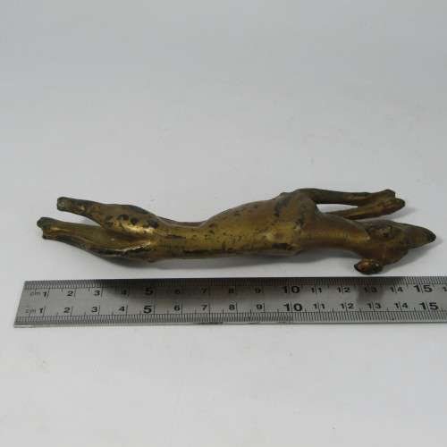 Greyhound hood ornament 1930`s Lincoln - back legs broken