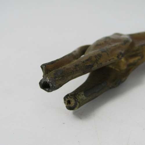 Greyhound hood ornament 1930`s Lincoln - back legs broken
