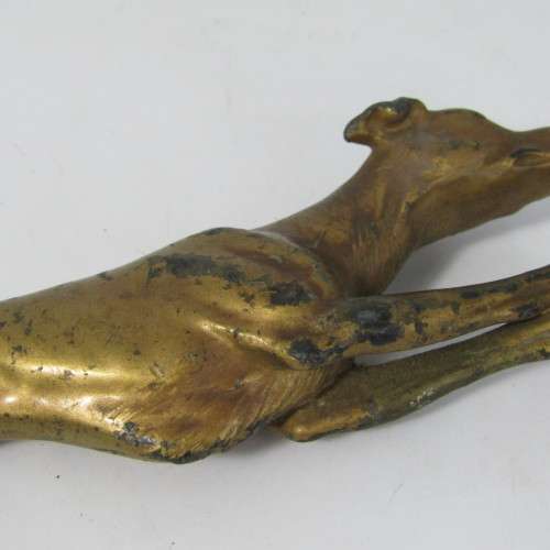 Greyhound hood ornament 1930`s Lincoln - back legs broken