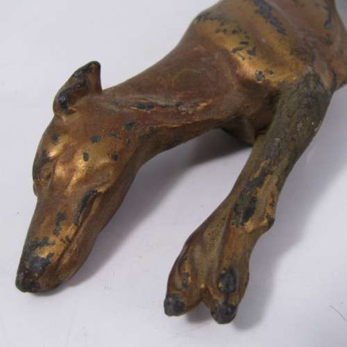 Greyhound hood ornament 1930`s Lincoln - back legs broken