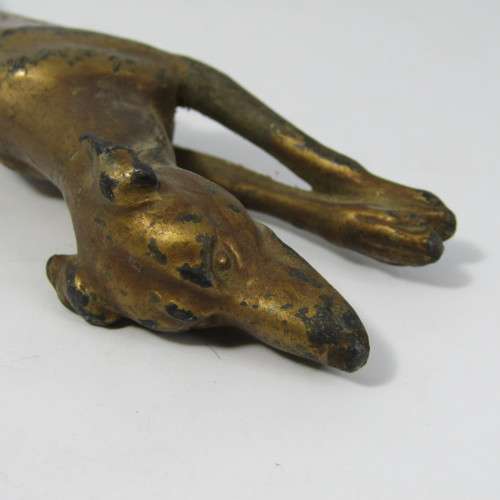 Greyhound hood ornament 1930`s Lincoln - back legs broken