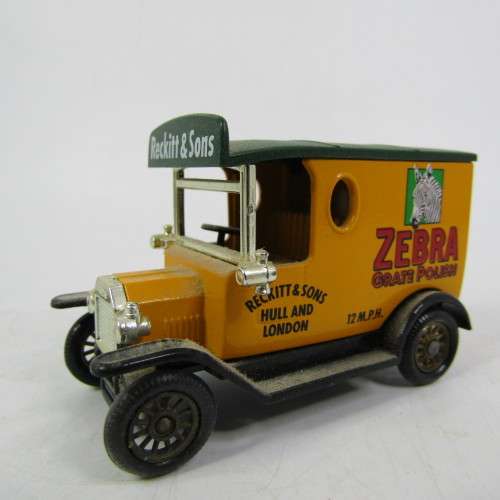 Lledo Days Gone 1920 Ford Model T van - Zebra Grate Polish promotional model car in box