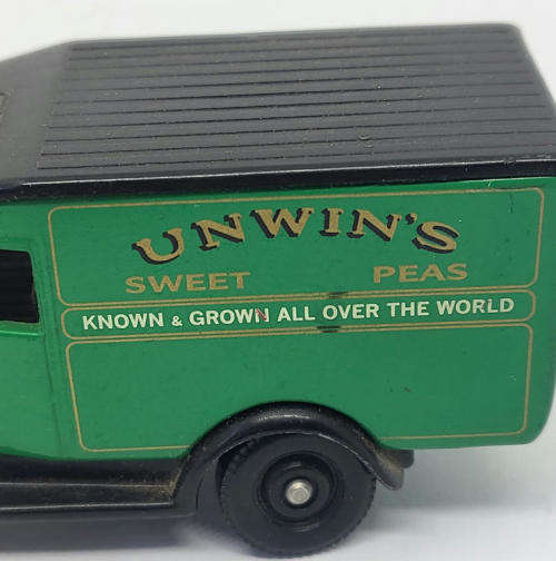 Days Gone Lledo #18 Ford Model A van - Unwins sweet peas model car