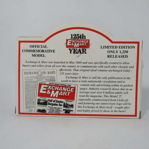 Lledo 1920 Ford Model T van - Exchange and Mart 125th Year promotional model car in box