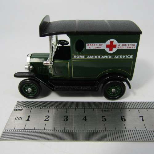 Lledo 1920 Ford Model T van - Home Ambulance Service, sponsor a cot promotional model car in box