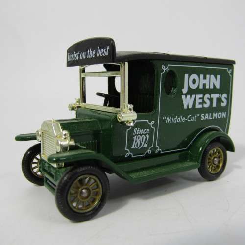 Lledo 1920 Ford Model T van - John West`s Salmon promotional model car in box