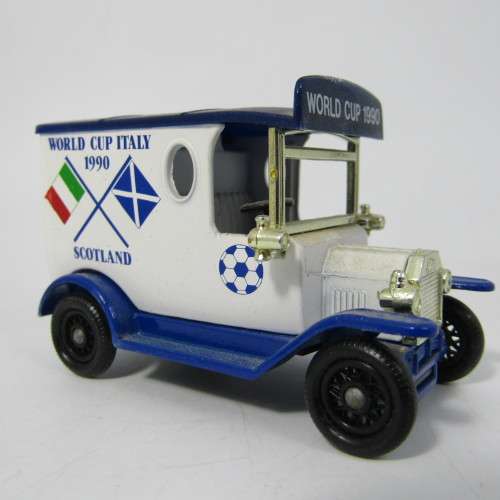 Lledo 1920 Ford Model T van - 1990 Soccer World Cup Italy/Scotland promotional model car in box