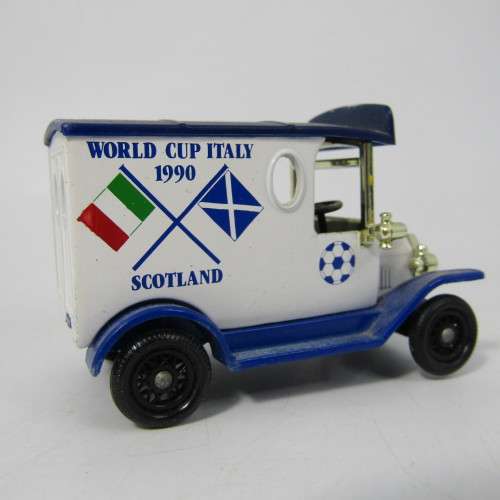 Lledo 1920 Ford Model T van - 1990 Soccer World Cup Italy/Scotland promotional model car in box
