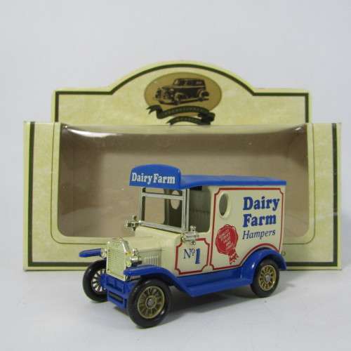 Lledo 1920 Ford Model T van - Dairy Farm Hampers promotional model car in box