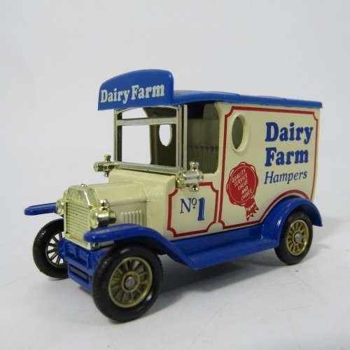Lledo 1920 Ford Model T van - Dairy Farm Hampers promotional model car in box