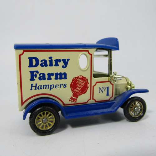 Lledo 1920 Ford Model T van - Dairy Farm Hampers promotional model car in box
