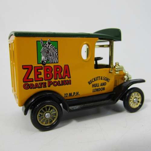 Lledo 1920 Ford Model T van - Zebra Grate Polish promotional model car in box