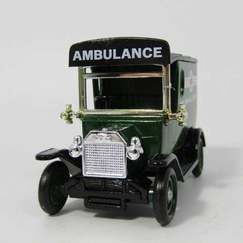 Lledo 1920 Ford Model T van - Home Ambulance service Sponsor a Cot model car in box