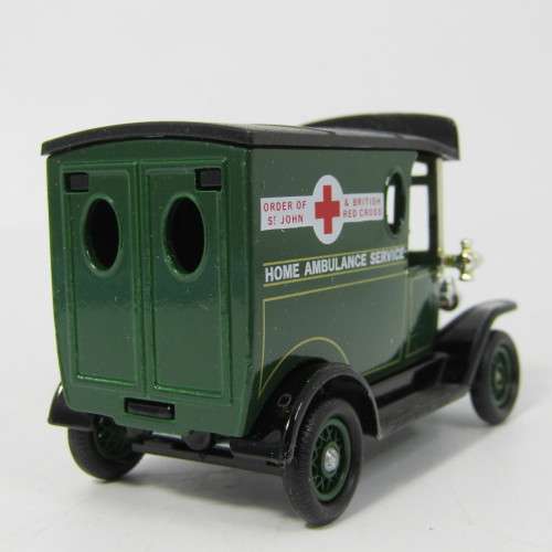 Lledo 1920 Ford Model T van - Home Ambulance service Sponsor a Cot model car in box