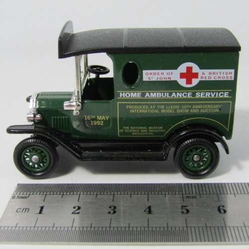 Lledo 1920 Ford Model T van - Home Ambulance Service, Sponsor a Cot model car in box