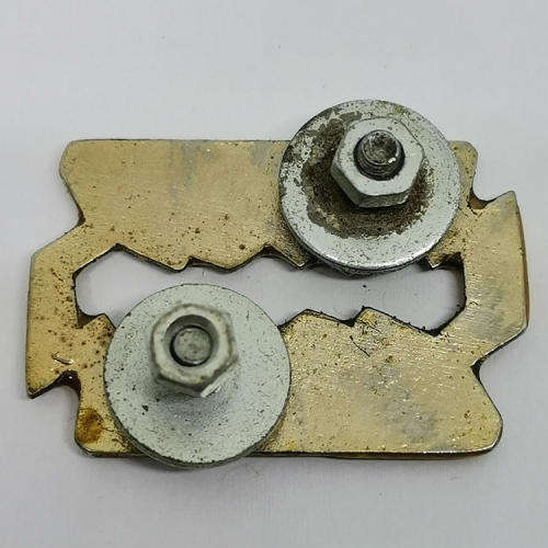 Pair of Hell razors motorcycle badge