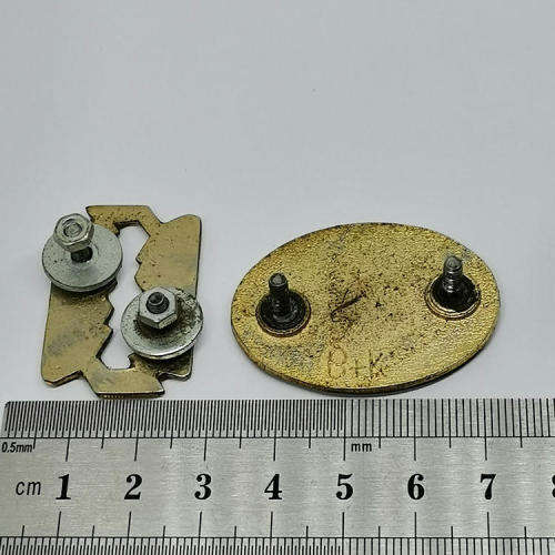 Pair of Hell razors motorcycle badge