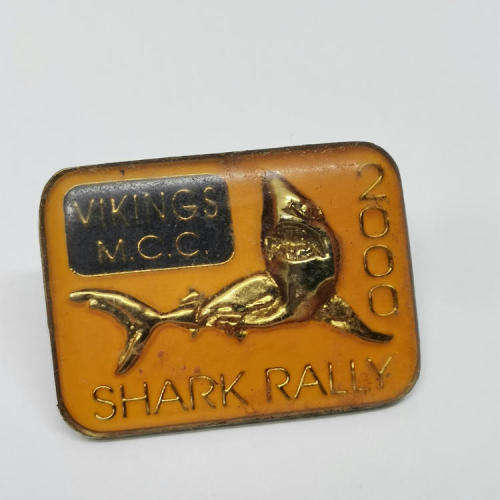 Viking M.C.C. 2000 Shark rally motorcycle badge