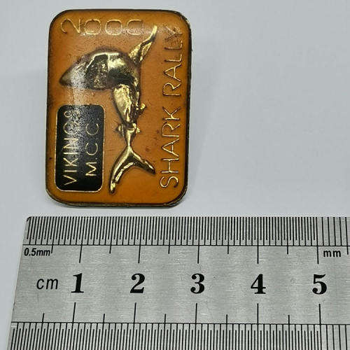 Viking M.C.C. 2000 Shark rally motorcycle badge