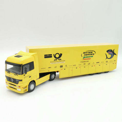 Formula 1 Mercedes-Benz Actros F1 transporter truck - Jordan Honda ` Bitten Heroes ` - scale 1/43