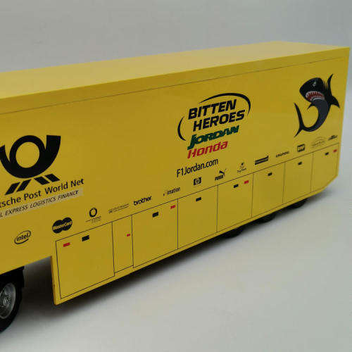 Formula 1 Mercedes-Benz Actros F1 transporter truck - Jordan Honda ` Bitten Heroes ` - scale 1/43