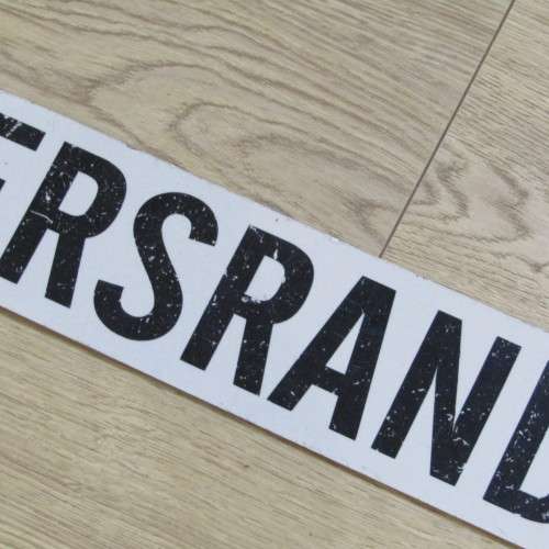 Vintage Witwatersrand metal transport sign - possibly for bus or train - 90 x 10cm